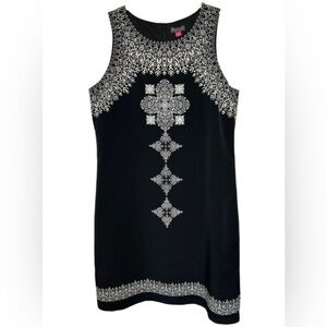 Vince Camuto Black and White Lined Sheath Mini Dress, Size 8